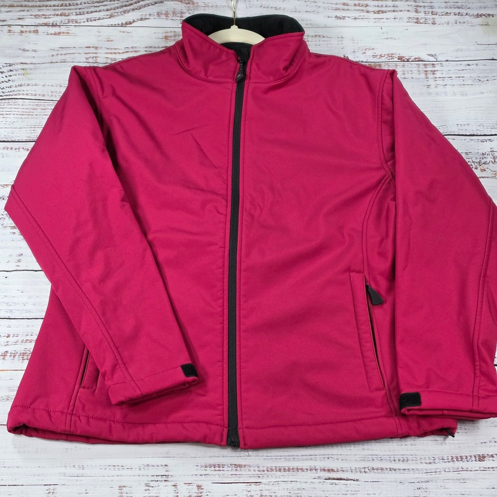 Mossi Softshell Jacket Women XL Pink Excellent Fleece Lined Full Zip Outdoor